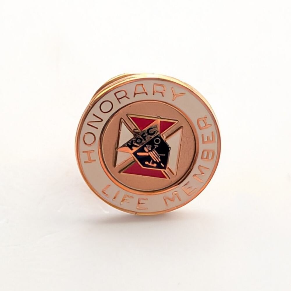 Vintage 1/10 14k Gold Filled Knights Of Columbus Honorary Life Member Lapel Pin